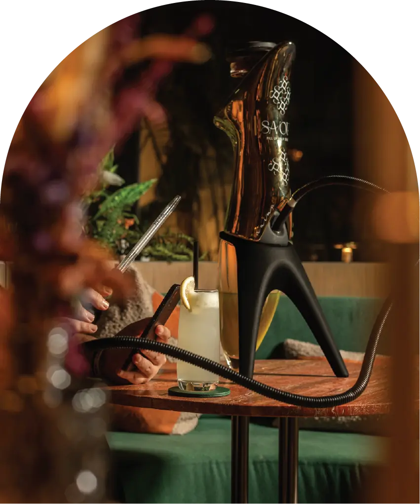 Premium shisha lounge seating at SAVOUR, Dubai
